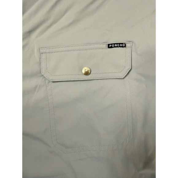 Poncho Button Up Shirt Mens 2XL Fishing Outdoor Performance Magnetic Pocket Gray - Picture 9 of 10